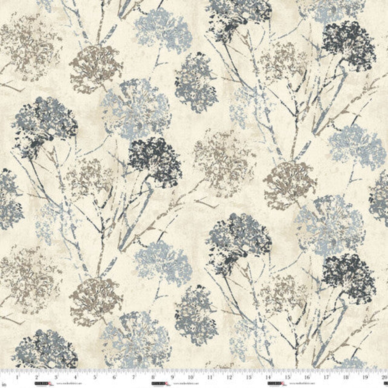 Fabric Studio E Plaster Dandelion Stamp 108" Wide Back by the Quarter Yard 8276-49